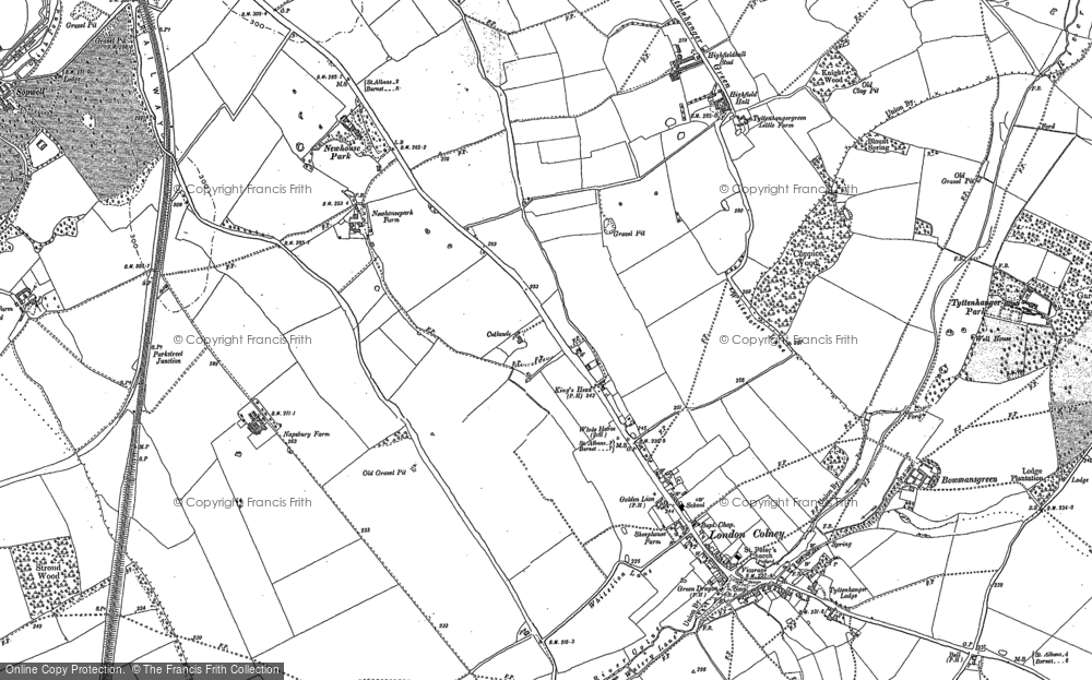 Old Map of Historic Map covering Broad Colney in 1895