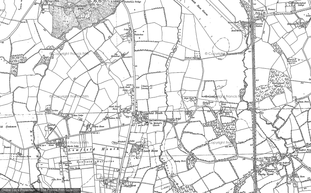 Old Map of London Gatwick Airport, 1910 - 1912 in 1910