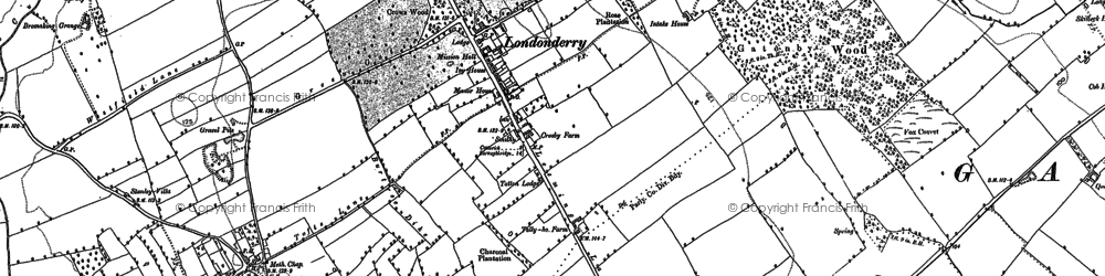 Old map of Londonderry in 1891