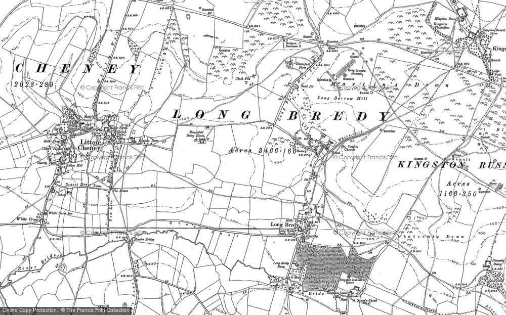 Old Map of Historic Map covering Ashley Chase Dairy in 1886