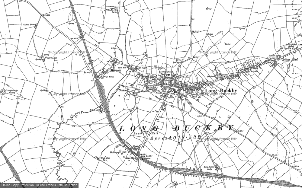 Old Map of Long Buckby, 1884 in 1884