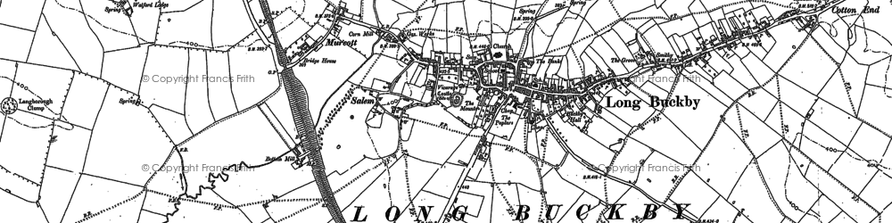Old map of Long Buckby in 1884