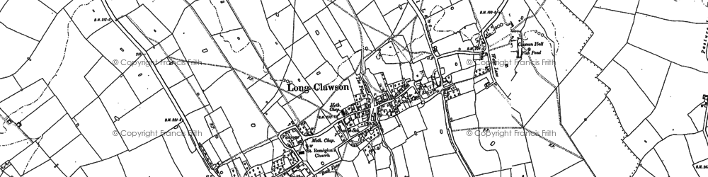 Old map of Long Clawson in 1884