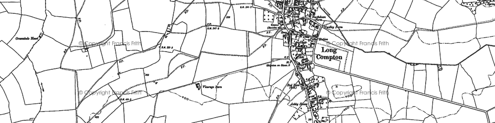 Old map of Long Compton in 1904