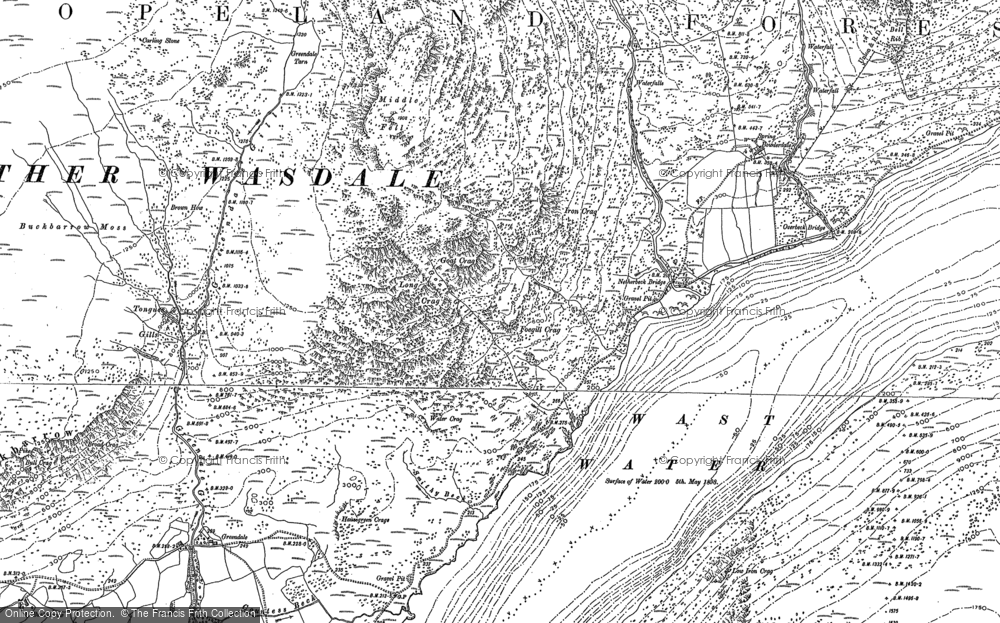 Old Map of Historic Map covering Bell Rib in 1898