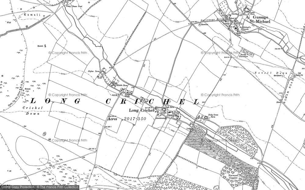 Old Map of Long Crichel, 1886 in 1886