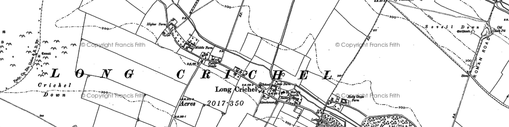 Old map of Long Crichel in 1886