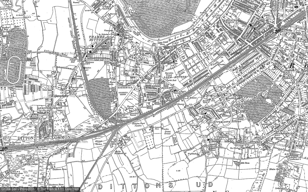 Old Map of Long Ditton, 1895 in 1895