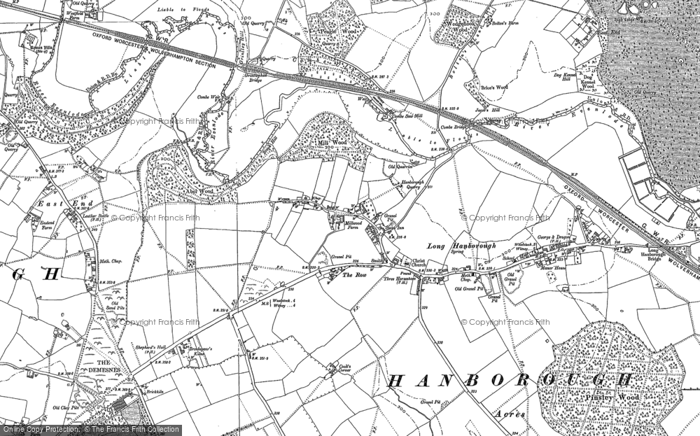 Old Map of Long Hanborough, 1898 in 1898