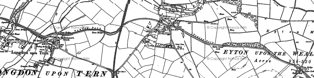 Old map of Long Lane in 1880