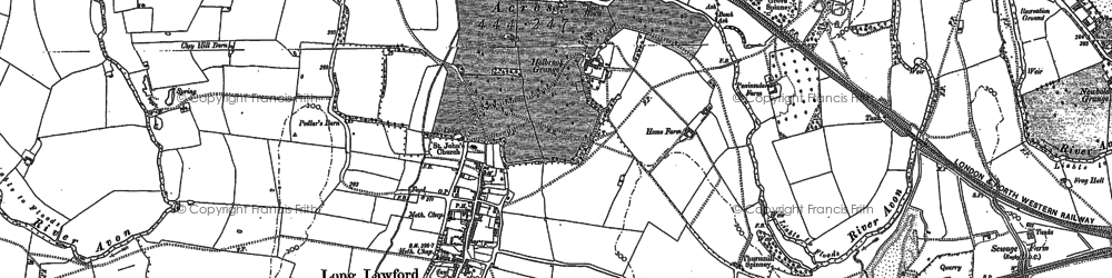 Old map of Long Lawford in 1903