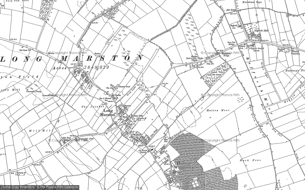 Old Map of Long Marston, 1892 in 1892