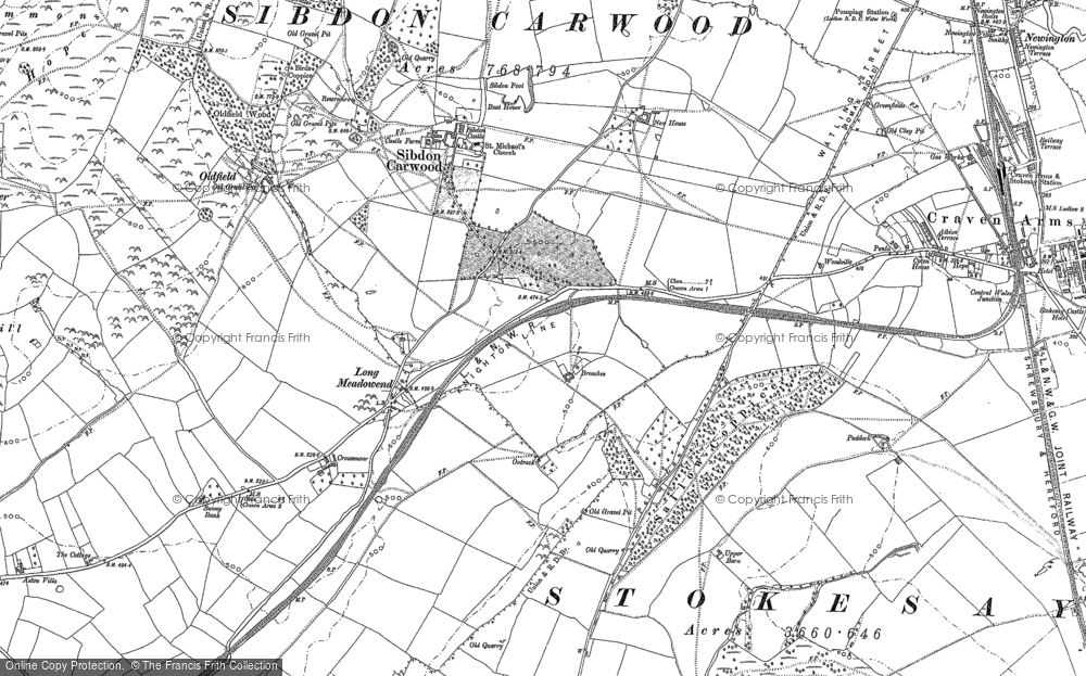 Old Map of Long Meadowend, 1883 in 1883
