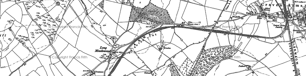Old map of Long Meadowend in 1883