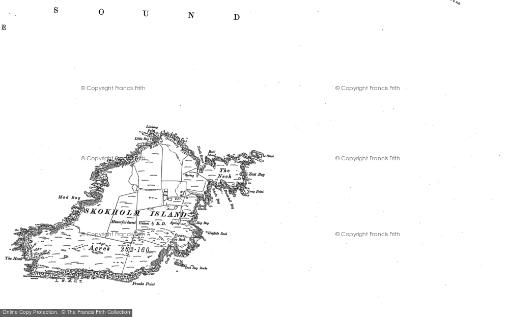 Old Map of Historic Map covering Broad Sound in 1948