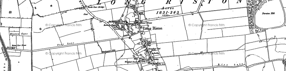 Old map of Long Riston in 1889