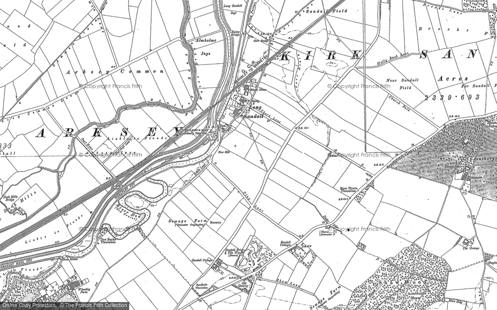 Old Map of Long Sandall, 1890 - 1891 in 1890