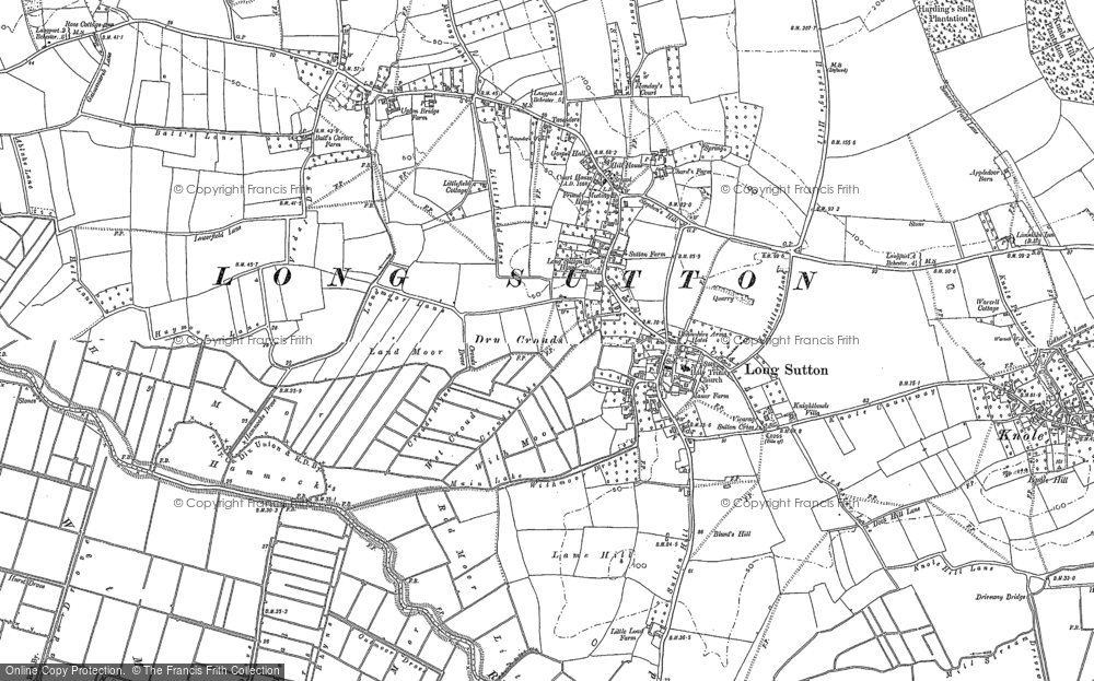 Old Map of Historic Map covering Wet Moor in 1885