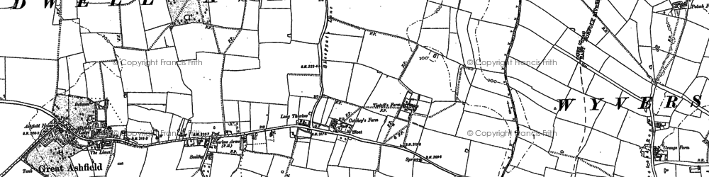Old map of Badwell Green in 1884