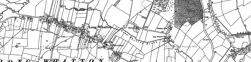 Old map of Long Whatton in 1899