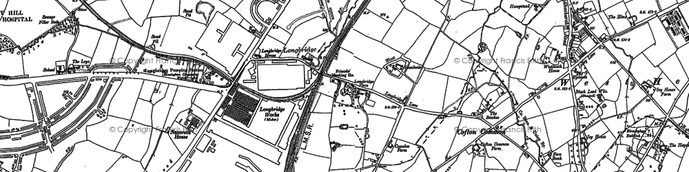 Old map of Cofton Common in 1914