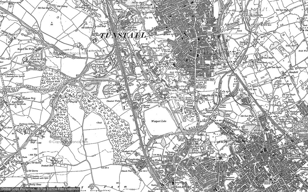 Old Map of Longbridge Hayes, 1878 - 1898 in 1878