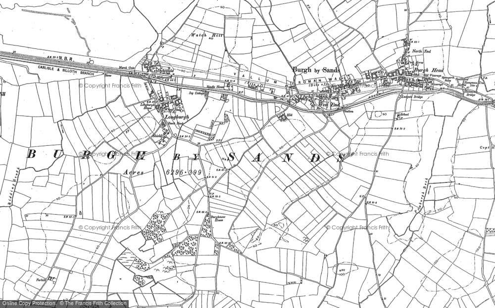 Old Map of Historic Map covering Burgh Marsh in 1899