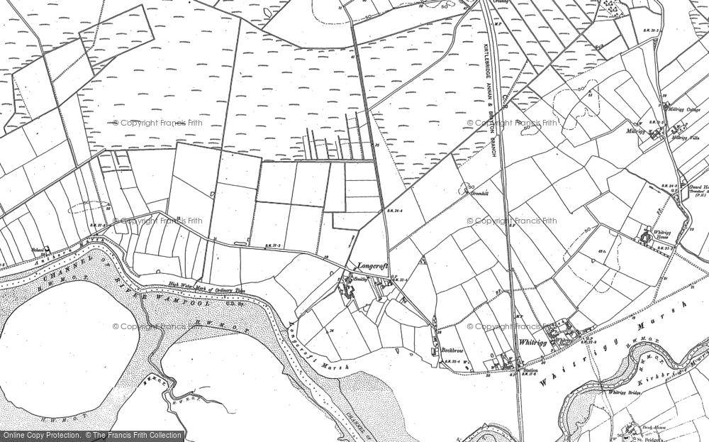 Old Map of Historic Map covering Biglands Ho in 1924