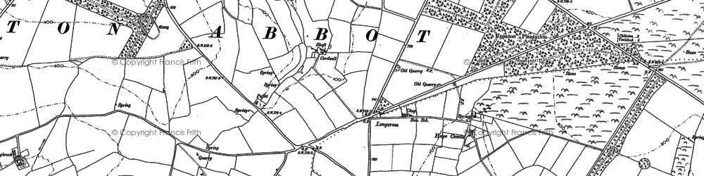 Old map of Longcross in 1882