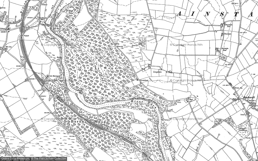 Old Map of Historic Map covering Baron Wood in 1898