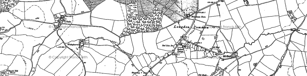 Old map of Longden Common in 1881