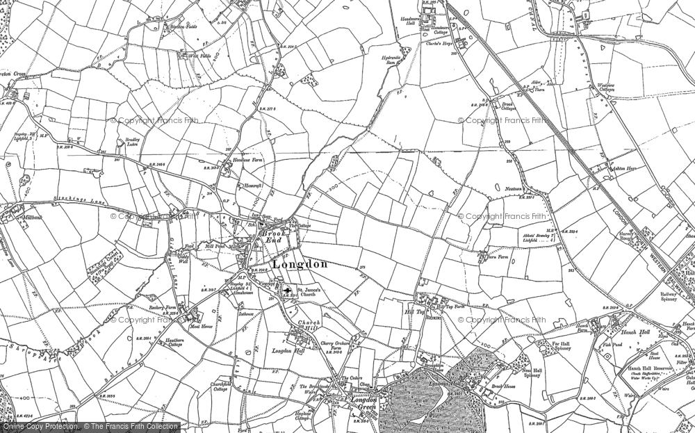 Old Map of Longdon, 1882 in 1882