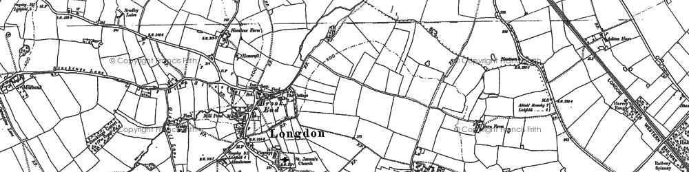 Old map of Longdon in 1882