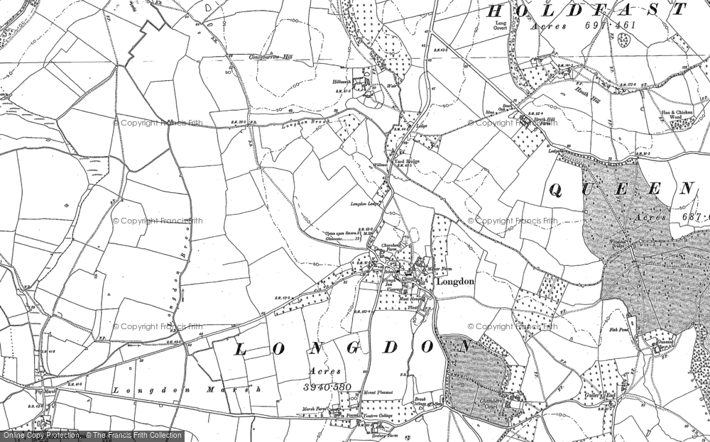 Old Map of Historic Map covering Longdon Hill End in 1903