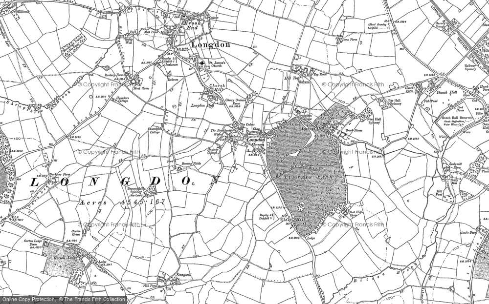 Old Map of Longdon Green, 1882 in 1882