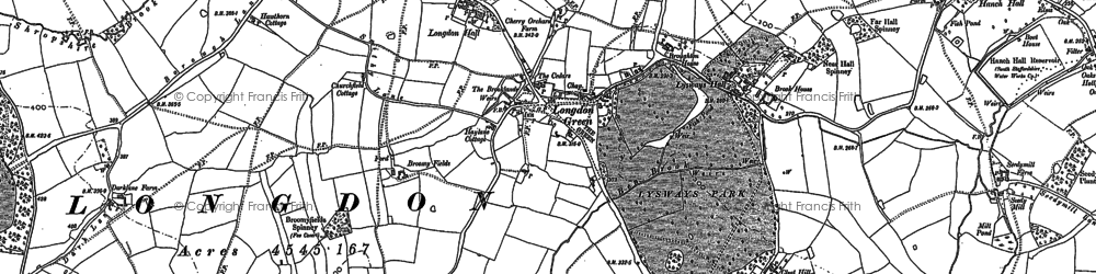 Old map of Longdon Green in 1882