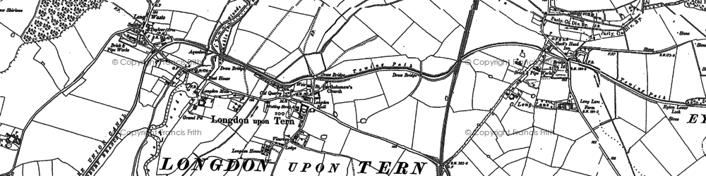 Old map of Longdon on Tern in 1880