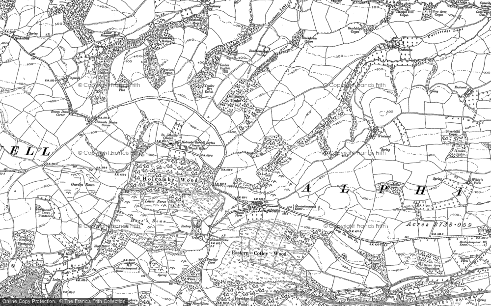 Old Map of Longdown, 1886 in 1886