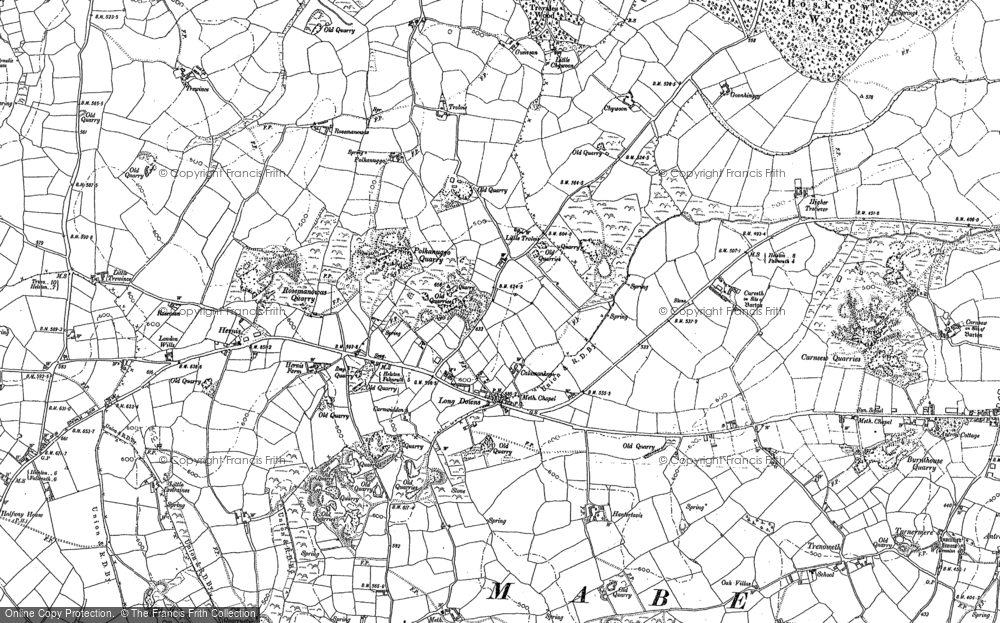 Old Map of Longdowns, 1878 - 1906 in 1878
