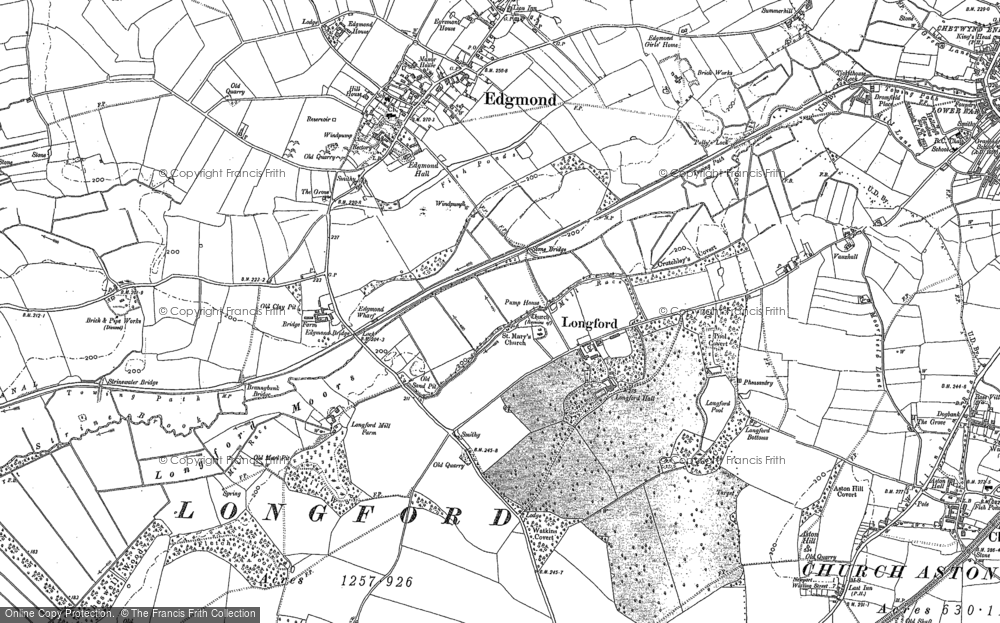 Old Map of Longford, 1880 - 1900 in 1880