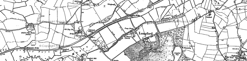 Old map of Longford in 1880