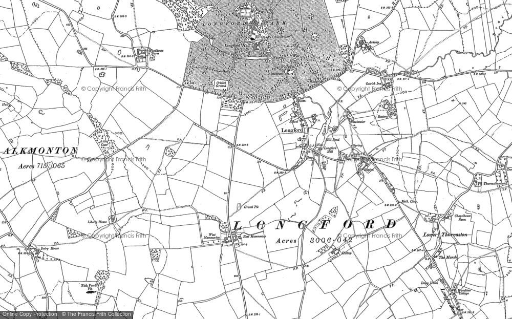 Old Map of Historic Map covering Lower Thurvaston in 1880