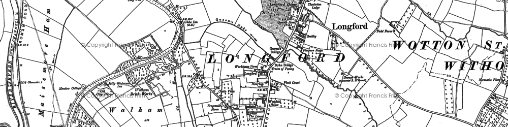 Old map of Longford in 1883