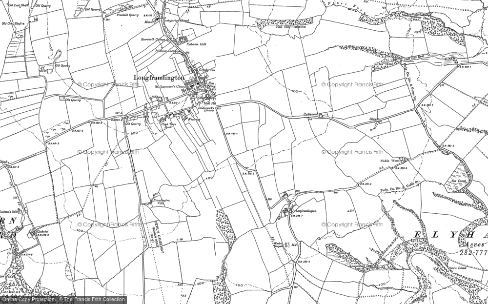 Old Map of Historic Map covering Brinkheugh in 1896