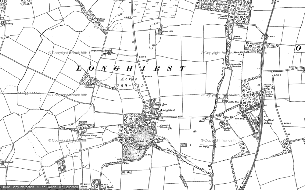Old Map of Historic Map covering Broomhhaugh in 1896