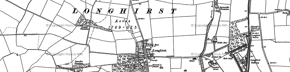 Old map of Fawdon Ho in 1896