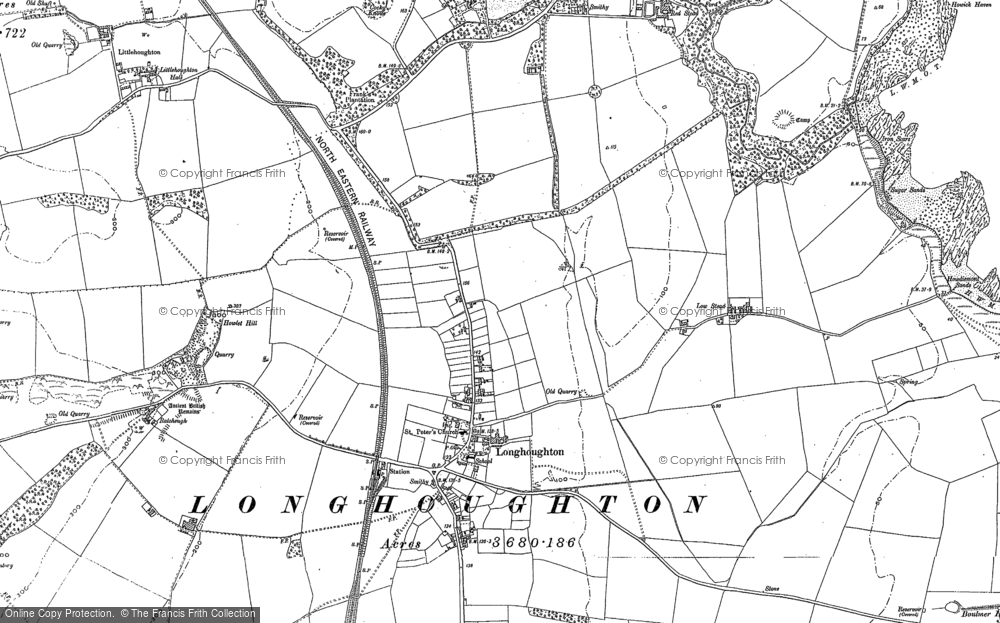 Old Map of Historic Map covering Boulmer in 1897