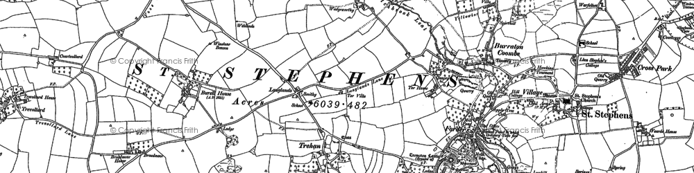 Old map of Longlands in 1888