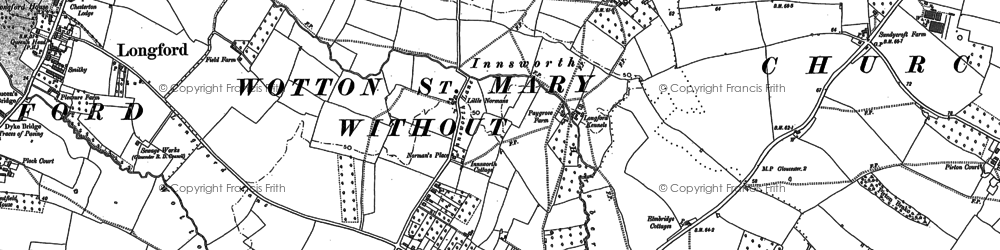 Old map of Longlevens in 1883
