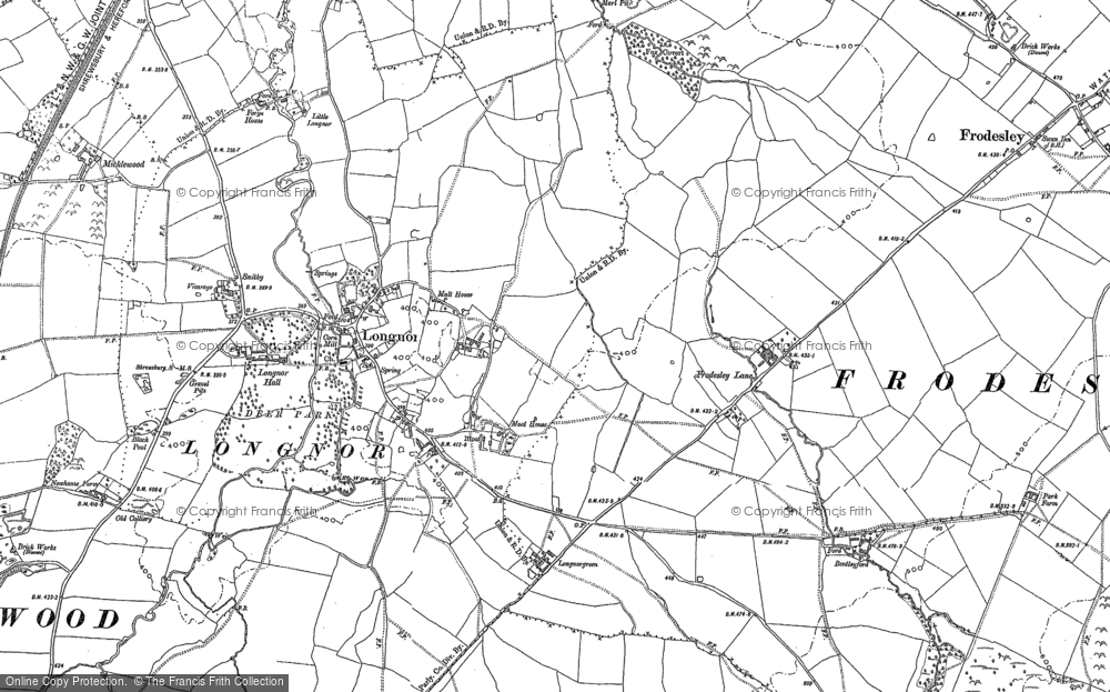Old Map of Longnor, 1882 in 1882